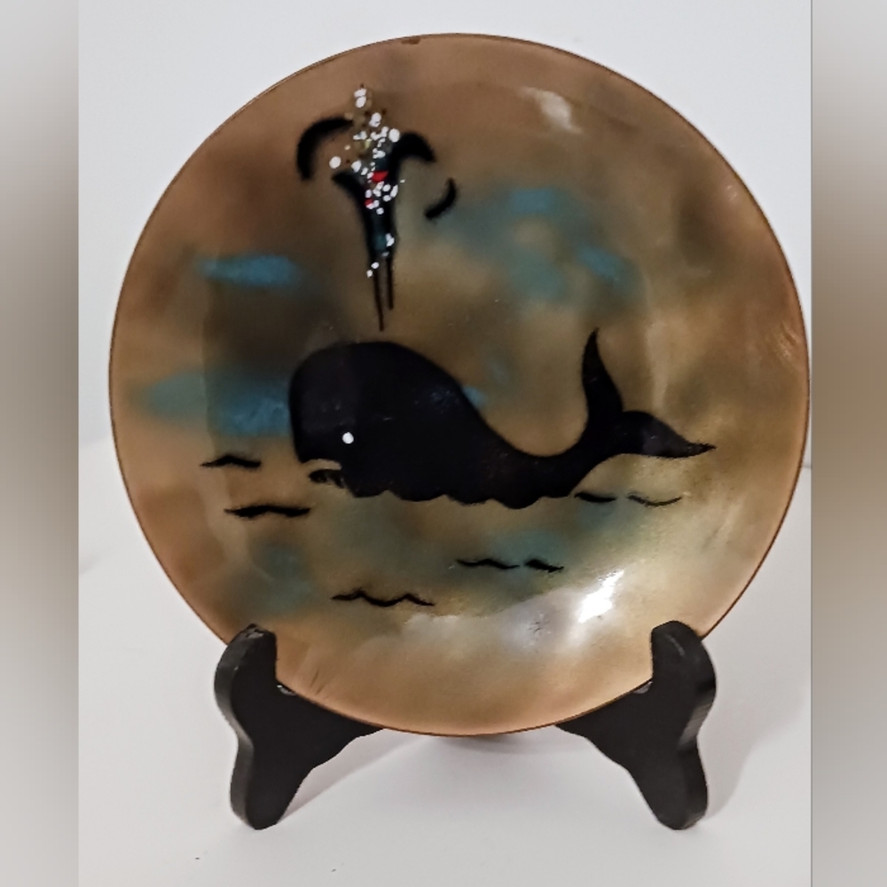 Vintage Bovano Handcrafted Copper Whale Plate